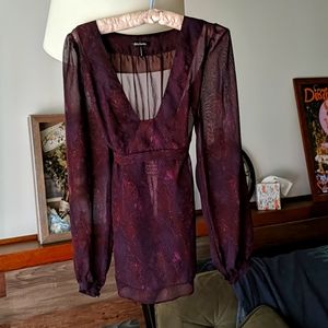 Patterned purple blouse
